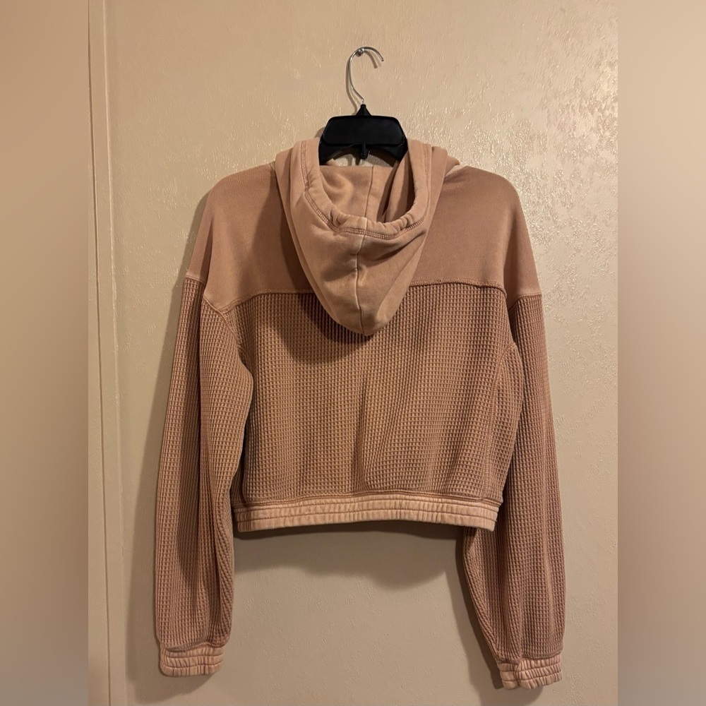 aerie Cropped Waffle Knit hoodie sz S - Picture 2 of 7